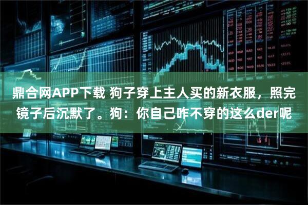 鼎合网APP下载 狗子穿上主人买的新衣服，照完镜子后沉默了。狗：你自己咋不穿的这么der呢